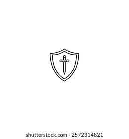 A sleek and minimal shield icon, symbolizing protection and security, perfect for defense branding, apps, and digital safety designs.