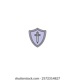 A sleek and minimal shield icon, symbolizing protection and security, perfect for defense branding, apps, and digital safety designs.