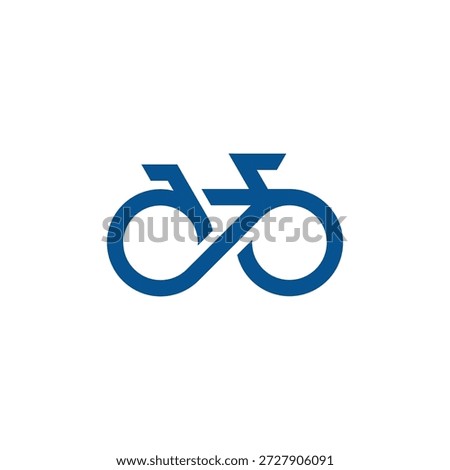 Sleek minimalist bicycle logo featuring a dynamic infinity loop design, symbolizing continuous motion, endurance, and sustainable travel. Perfect for cycling events or eco-friendly transport