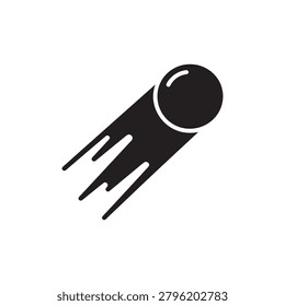 A sleek, minimalist black silhouette of a rocket in motion, featuring a rounded capsule and three curved flame trails extending downward, creating a sense of speed and upward thrust against a plain ba.