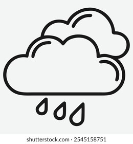 Ilustración elegante y minimalista de la línea del icono de la nube