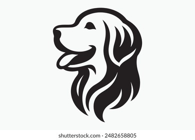 Eine schlanke, minimalistische Hundekopf-Silhouetten-Vektorgrafik, die scharfe, klare Linien und ausgeprägte Hundemerkmale zeigt, perfekt für Logos und Designs.