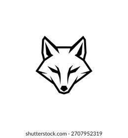 A sleek, minimalist fox head logo featuring sharp, geometric lines, perfect for modern branding and design projects.