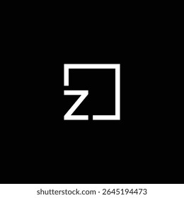 Sleek and Minimalist Letter Z Logo Design within a Square Frame