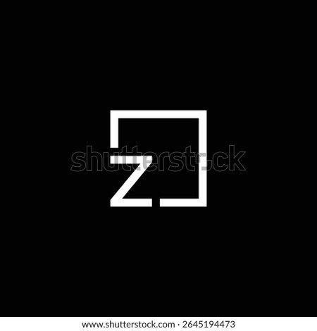 Sleek and Minimalist Letter Z Logo Design within a Square Frame
