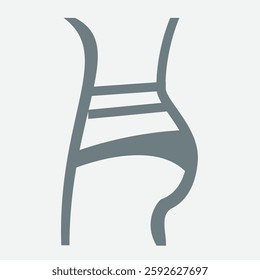 A sleek, minimalist line icon of a fit body model, symbolizing fitness and health.