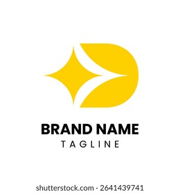 A sleek and minimalist logo combining letter D and a star symbol. Designed for forward-looking businesses, media brands, or personal identity with a clean impression.