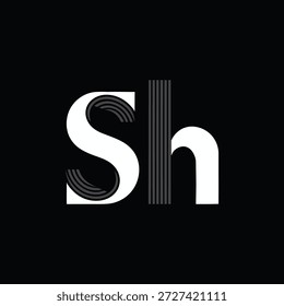 Un diseño de logotipo elegante y minimalista con tipografía en blanco sobre un fondo negro, acentuado con rayas de Vertical. Marca moderna y limpia adecuada para una empresa de diseño de ducha e identidad profesional.