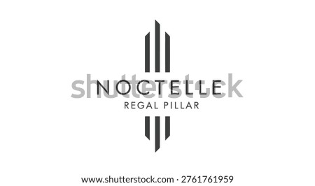 Sleek, minimalist logo featuring a stylized regal pillar symbol with clean typography. Ideal for branding and corporate identity.