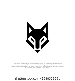 Sleek minimalist, modern, flat and cunning fox head logo, embodying intelligence and agility for a sharp and memorable brand identity