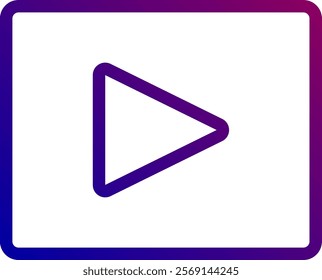 A sleek and minimalist play button icon set against a square backdrop, ideal for media players and music apps. Clean lines and balanced design ensure easy recognition.