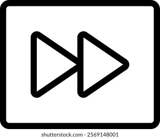 A sleek and minimalist play button icon set against a square backdrop, ideal for media players and music apps. Clean lines and balanced design ensure easy recognition.