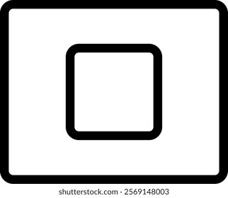 A sleek and minimalist play button icon set against a square backdrop, ideal for media players and music apps. Clean lines and balanced design ensure easy recognition.