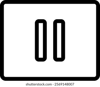 A sleek and minimalist play button icon set against a square backdrop, ideal for media players and music apps. Clean lines and balanced design ensure easy recognition.