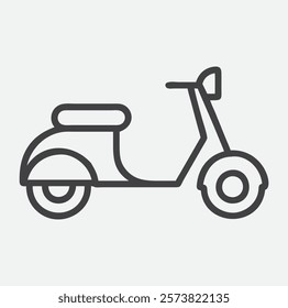 Sleek and Minimalist Scooter Icon in Line Art Design