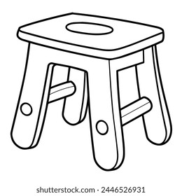 Sleek and minimalist stool silhouette icon for digital and print designs.