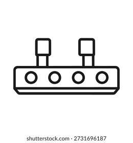 Sleek and minimalist vector illustration of a high-fidelity audio receiver with two antennae and four knobs, perfect for tech and music enthusiasts.