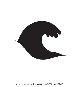 Sleek minimalist wave icon, ideal for branding and aquatic themes. on white background