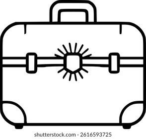 Sleek and minimalistic line art of luggage for modern travel designs.