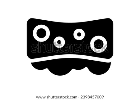  Sleek and Minimalistic Sponge Icon in Glyph Style, Elegantly Isolated Against a Pure White Background for Clean, Modern Design. 
