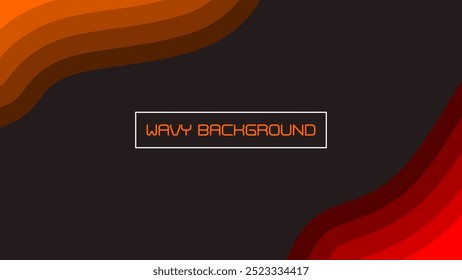 A sleek and minimalistic wavy background with smooth, layered orange and red gradients on a dark backdrop
