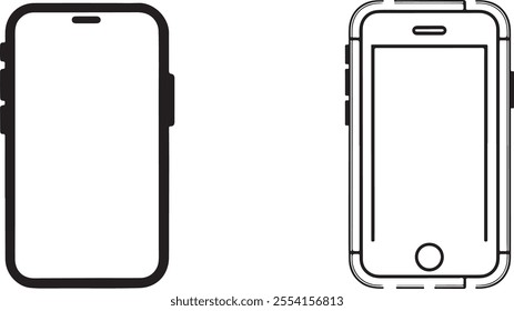 A sleek mobile icon vector set, fully editable, featuring various styles for modern digital applications.
