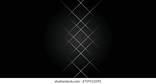 Um plano de fundo abstrato moderno e elegante, com uma coluna central de linhas de luz que se cruzam formando um padrão de grade de diamante contra um fundo preto profundo, oferecendo um aes sofisticado e minimalista.