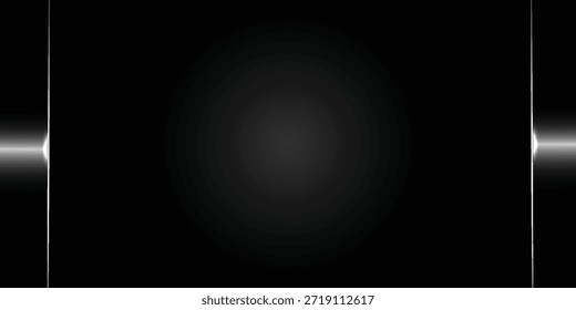 Un fondo abstracto elegante y moderno con una paleta de colores negros profundos, acentuado por dos líneas de Vertical luminosas en los lados y un gradiente radial suave en el centro, creando una sensación de profundidad.