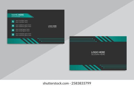 sleek and modern abstract minimal corporate business card template.