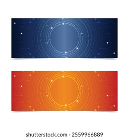 Sleek and modern abstract technology background design featuring vibrant color gradients and intricate circular patterns. Perfect for digital projects, presentations, and more.
