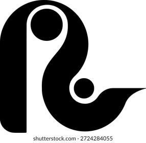 Un logotipo de Vector abstracto elegante y moderno con Formas curvas fluidas y orgánicas integradas con dos Elementos circulares. Este diseño minimalista profesional simboliza el movimiento, la conectividad y la innovación. Con su composición equilibrada y líneas limpias, es una opción ideal para agencias creativas, empresas de medios digitales, startups de tecnología o cualquier marca que busque una identidad única, sofisticada y con visión de futuro