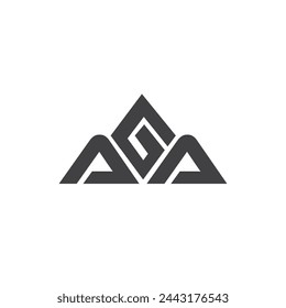 Diseño elegante y moderno con el logotipo "AGA", con líneas minimalistas y un esquema de color monocromático para un uso profesional versátil.