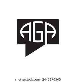 Diseño elegante y moderno con el logotipo "AGA", con líneas minimalistas y un esquema de color monocromático para un uso profesional versátil.