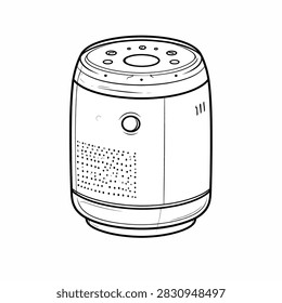 A sleek, modern air purifier designed to improve indoor air quality by removing pollutants and allergens effectively.