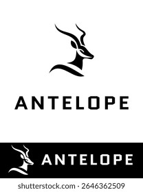 A sleek and modern antelope logo design featuring sharp lines and elegant curves in black and white