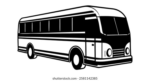 sleek modern bus icon. minimalist vector bus design. detailed transportation icon.