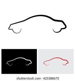 Sleek Modern Car Or Sedan Outline Vector Logo Icon