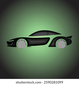 Sleek Modern Car Silhouette Vector Illustration