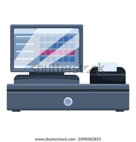 Sleek and modern cash register is shown, ready to assist with sales and transactions