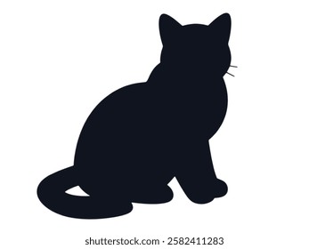 A sleek, modern cat silhouette with a poised posture.