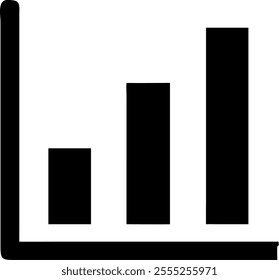 A sleek and modern chart-bar icon illustration featuring line art and silhouette style, perfect for logo design, digital projects, and business presentations. This versatile icon is ideal.