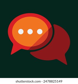 A sleek and modern conversation message icon designed for chat applications, websites, and communication platforms. Features a clean and minimalist design, perfect for enhancing user interface and use