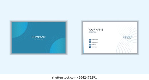 A sleek and modern corporate business card template with a clean design. Ideal for stationery branding