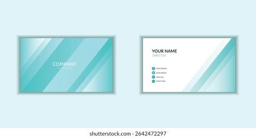 A sleek and modern corporate business card template with a clean design. Ideal for stationery branding