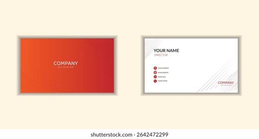 A sleek and modern corporate business card template with a clean design. Ideal for stationery branding
