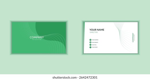 A sleek and modern corporate business card template with a clean design. Ideal for stationery branding