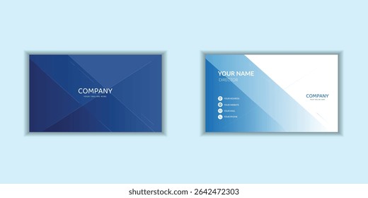 A sleek and modern corporate business card template with a clean design. Ideal for stationery branding
