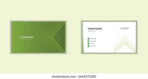 A sleek and modern corporate business card template with a clean design. Ideal for stationery branding