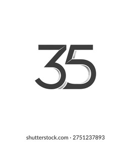 A sleek and modern design featuring the number 35, ideal for anniversary celebrations or milestone events.