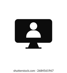 Monitor digital moderno e elegante com um ícone de perfil de usuário perfeito para perfis online, conceitos de conexão e aplicativos de identidade digital.